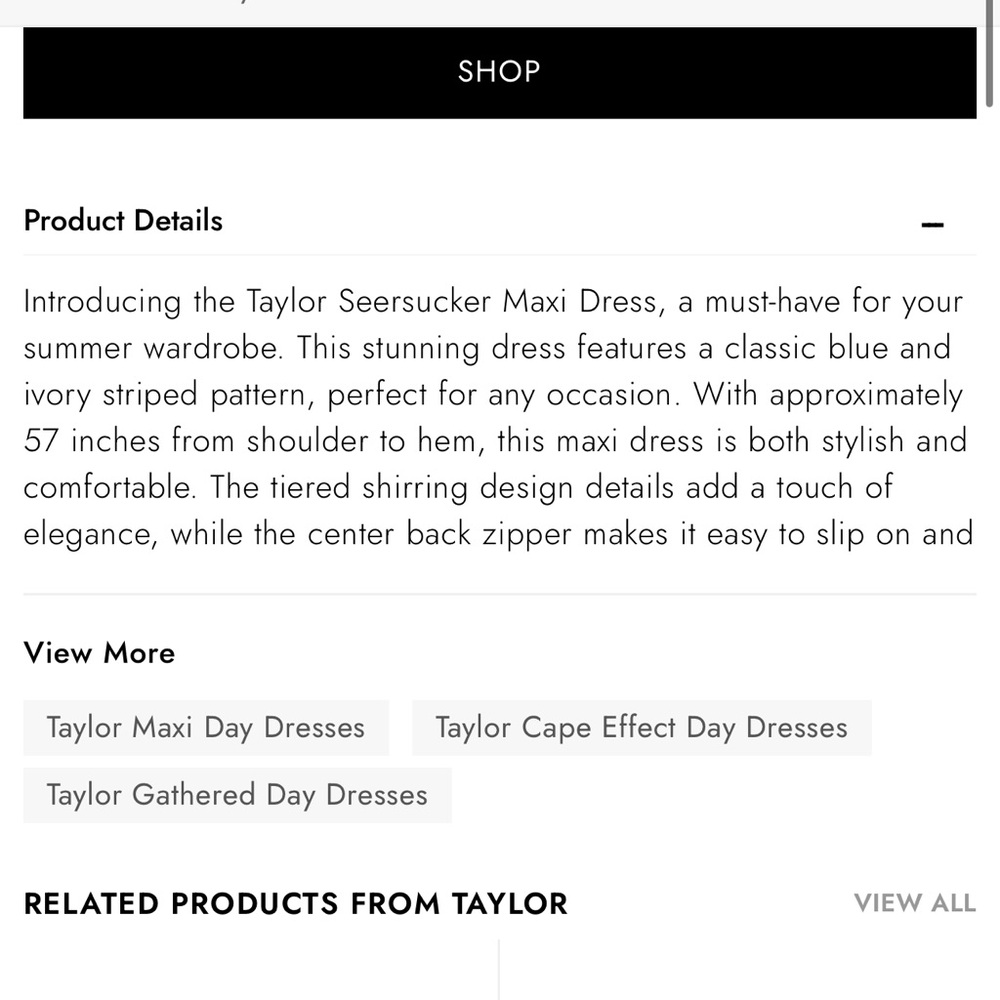 Taylor seersucker blue and white maxi dress - Picture 5 of 12